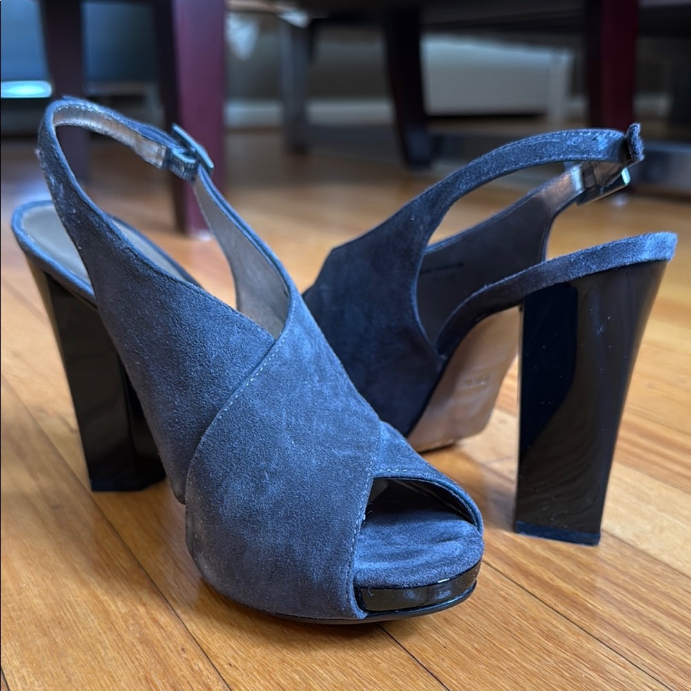 Diane Von Furstenberg Gray Slingback Heels